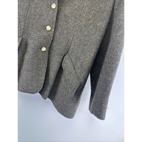 Ramsay of Dublin Wool Blazer Jacket Brown Button Collar Pocket Ireland Women 14 - Picture 5 of 16
